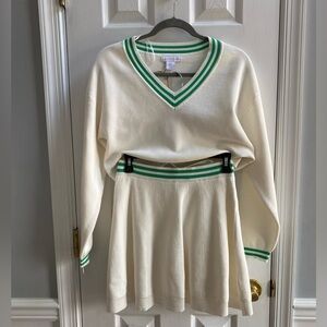 House of Harlow 1960 Cream and Green Top and Skirt Set